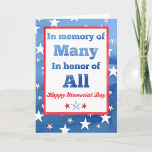 Happy Memorial Day Red White Blue Stars Card
