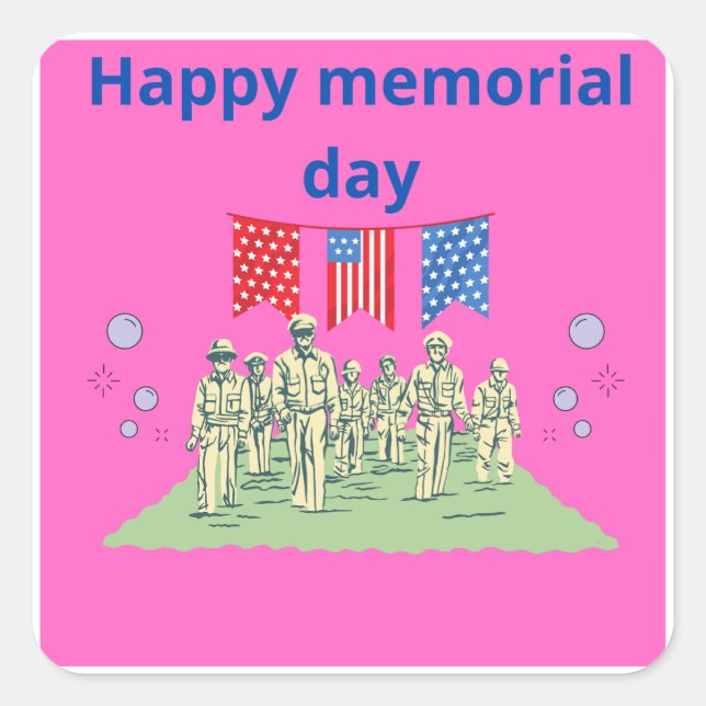 happy memorial day stickers day (Front)