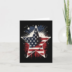 Happy Memorial Day Veteran American Usa Star Flag Card