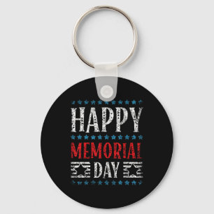 Happy Memorial Day Veteran Military Combat Key Ring
