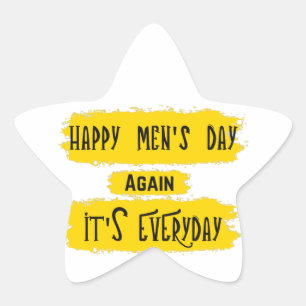 Happy Men's Day Star Sticker