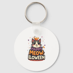 Happy Meow-lloween Cat Key Ring