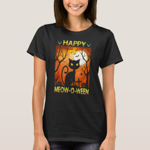 Happy Meow O Ween Black Cat 2021 Halloween Cats T-Shirt