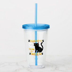 Happy Meow-O-Ween – Black Cats Acrylic Tumbler