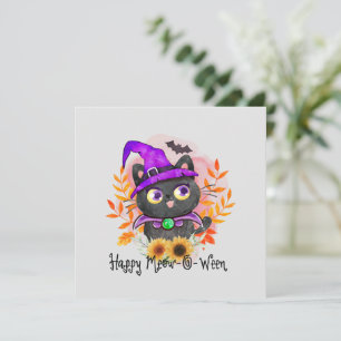 Happy Meow-o-ween -Black Witch Cat