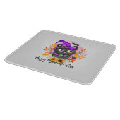 Happy Meow-o-ween -Black Witch Cat Cutting Board (Corner)