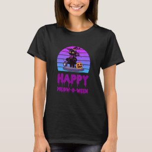 Happy Meow O Ween  Cat  Halloween Feline T-Shirt