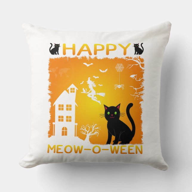 Happy Meow-O-Ween Cushion (Front)