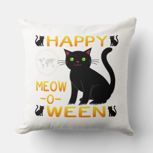Happy Meow-O-Ween Cushion (Front)