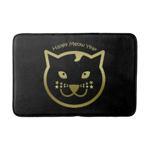 Happy Meow Year - Custom background colour Bath Mat