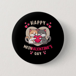 Happy Meowalentine's Day Single Girls Love Cat Hol 6 Cm Round Badge