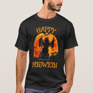 Happy Meoween Witch Cats Halloween Animal Pet Kitt T-Shirt