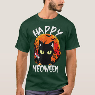 Happy Meoween Witch Cats Halloween Animal Pet Kitt T-Shirt