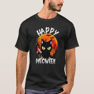 Happy Meoween Witch Cats Halloween Animal Pet Kitt T-Shirt