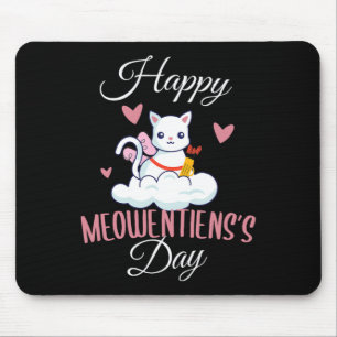 Happy Meowentimes Day Girlfriend Valentine Couple Mouse Pad