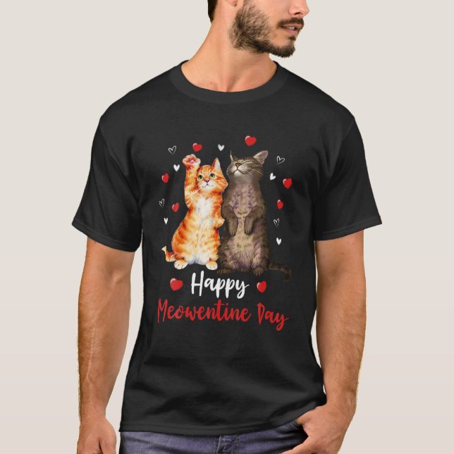 Happy Meowentine Day Valentine Heart For Kitten An T-Shirt (Front)