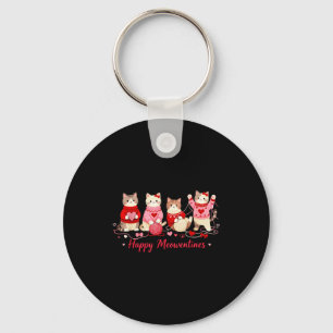 Happy Meowentines Cute Cat Valentine Love Crochet Key Ring