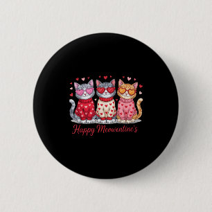Happy Meowentines Cute Valentine Cat Lovers Girls 6 Cm Round Badge
