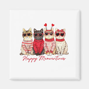 Happy Meowentines Cute Valentine Cat Lovers Girls Magnet