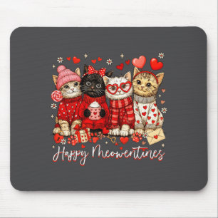 Happy Meowentines Cute Valentine Cat Lovers Girls Mouse Pad