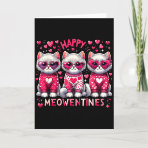 Happy Meowentines Cute Valentine Cats Love Cat Mem Card
