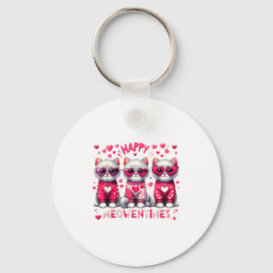 Happy Meowentines Cute Valentine Cats Love Cat Mem Key Ring
