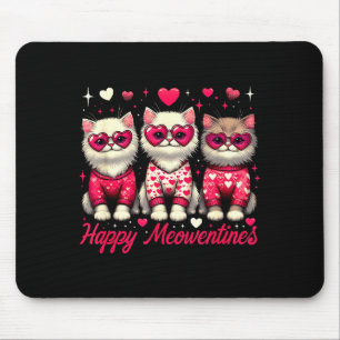 Happy Meowentines Cute Valentine Cats Love Funny C Mouse Pad