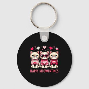 Happy Meowentines Cute Valentine Cats Love Funny M Key Ring