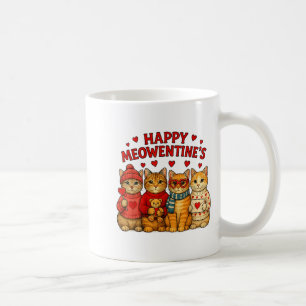 Happy Meowentines Cute Valentine Cats Love Men Wom Coffee Mug