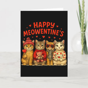 Happy Meowentines Cute Valentine Cats Love Women M Card