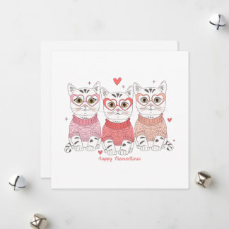 Happy Meowentines Day Cat Holiday Card