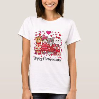 Happy Meowentines Day Cute Valentine Cat Lovers T-Shirt