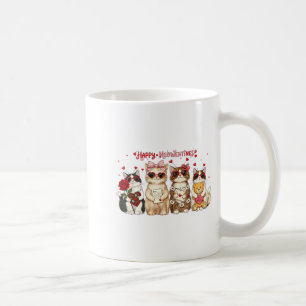 Happy Meowentines Day Cute Valentine Cats Hearts M Coffee Mug
