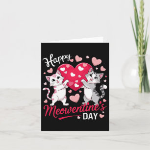 Happy Meowentine's Day Funny Cute Cat Lover Valent Card