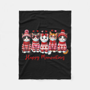 Happy Meowentines Day Funny Gift Valentines Day Ca Fleece Blanket