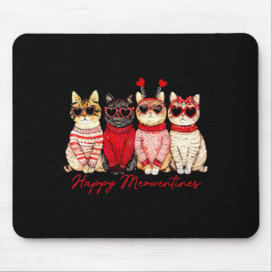 Happy Meowentines Day Funny Gift Valentines Day Ca Mouse Pad
