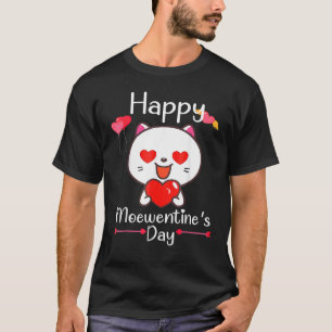 Happy Meowentine's Day Valentine Cat Heart Cute Ki T-Shirt