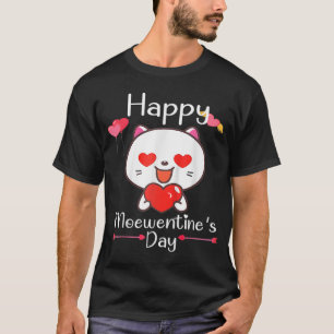 Happy Meowentine's Day Valentine Cat Lover Heart C T-Shirt