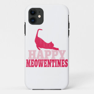 Happy Meowentines Funny cat lover valentine gift iPhone 11 Case