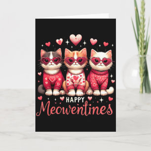 Happy Meowentines Funny Cute Valentine Cats Love C Card