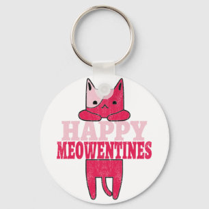Happy Meowentines Funny valentine gift for cat Key Ring