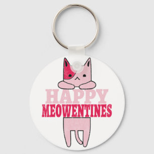 Happy Meowentines   Valentine's day gifts for her Key Ring
