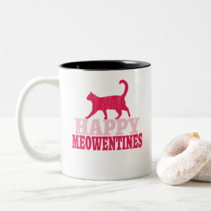 Happy Meowentines Valentine's day gifts for him Two-Tone Coffee Mug