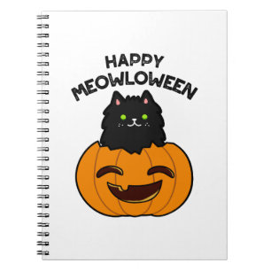 Happy Meowloween Funny Halloween Pun Notebook