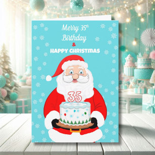 Happy Merry 35th Birthday Christmas Santa Card