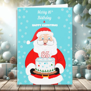 Happy Merry 85th Birthday Christmas Santa Card