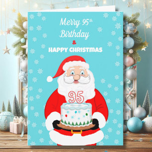 Happy Merry 95th Birthday Christmas Santa Card
