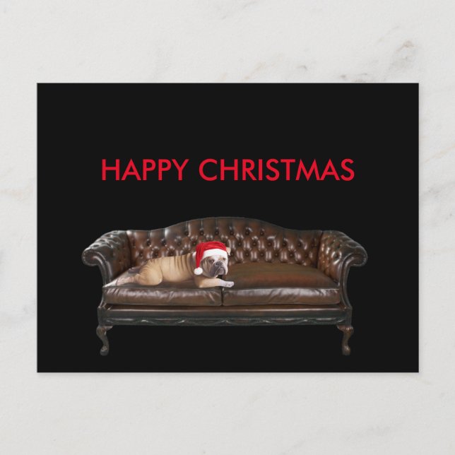 Happy Merry Christmas Funny Ironic Postcard (Front)