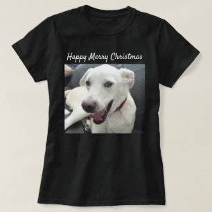 Happy Merry Christmas Funny Smiling Dog Holiday T- T-Shirt