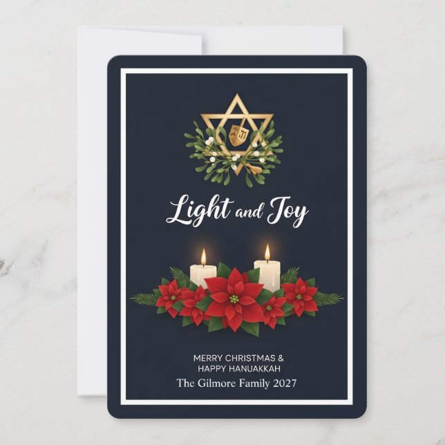 happy merry christmas hanukkah cards (Front)